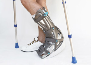 orthotic brace supports broken ankle
